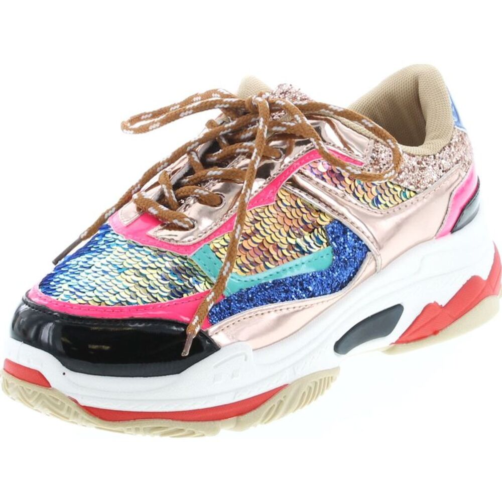 Yoki Tubuler-04 Glitter Gold Womens fashion-sneakers 8 NEW